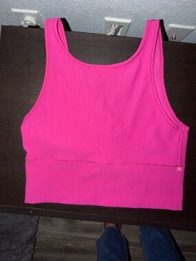 lululemon athletica Hot Pink Ribbed V-Neck Crop